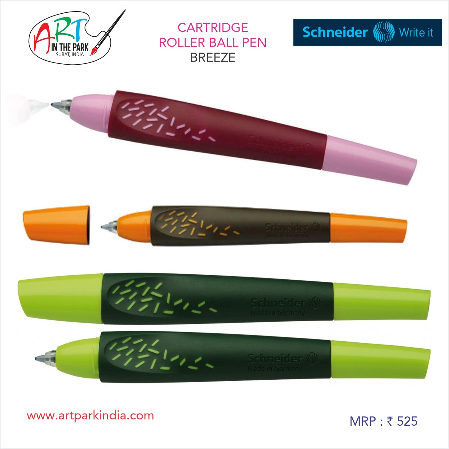 SCHNEIDER CARTRIDGE ROLLER BALL PEN BREEZE