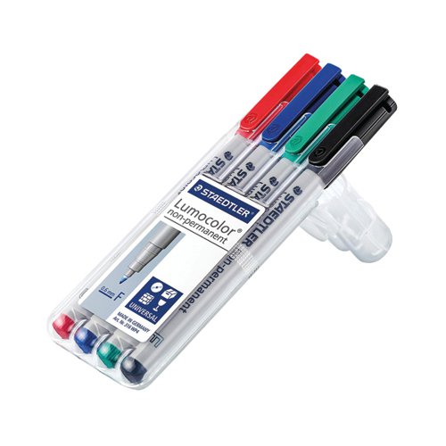 STAEDTLER LUMOCOLOUR NON-PERMANENT FINE SET OF 4-316 WP4