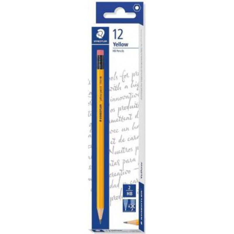 STAEDTLER YELLOW PENCIL WITH ERASER HB-134 HB