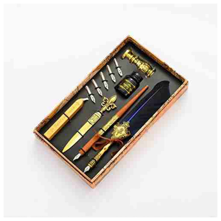 El-dorado Antique Feather Pen Set ( RANDOM COLOR )