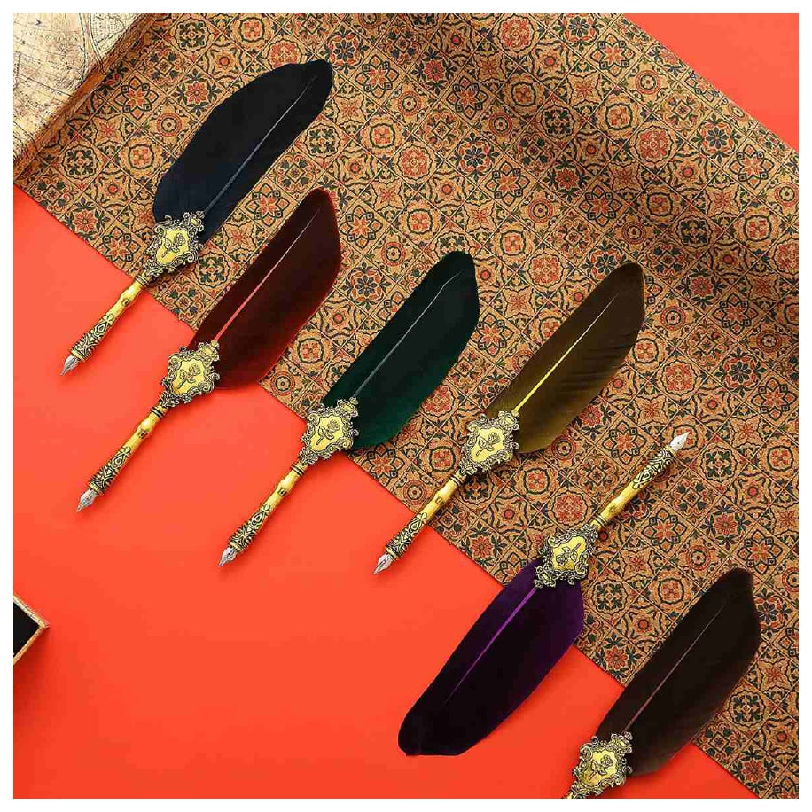 El-dorado Antique Feather Pen Set ( RANDOM COLOR )