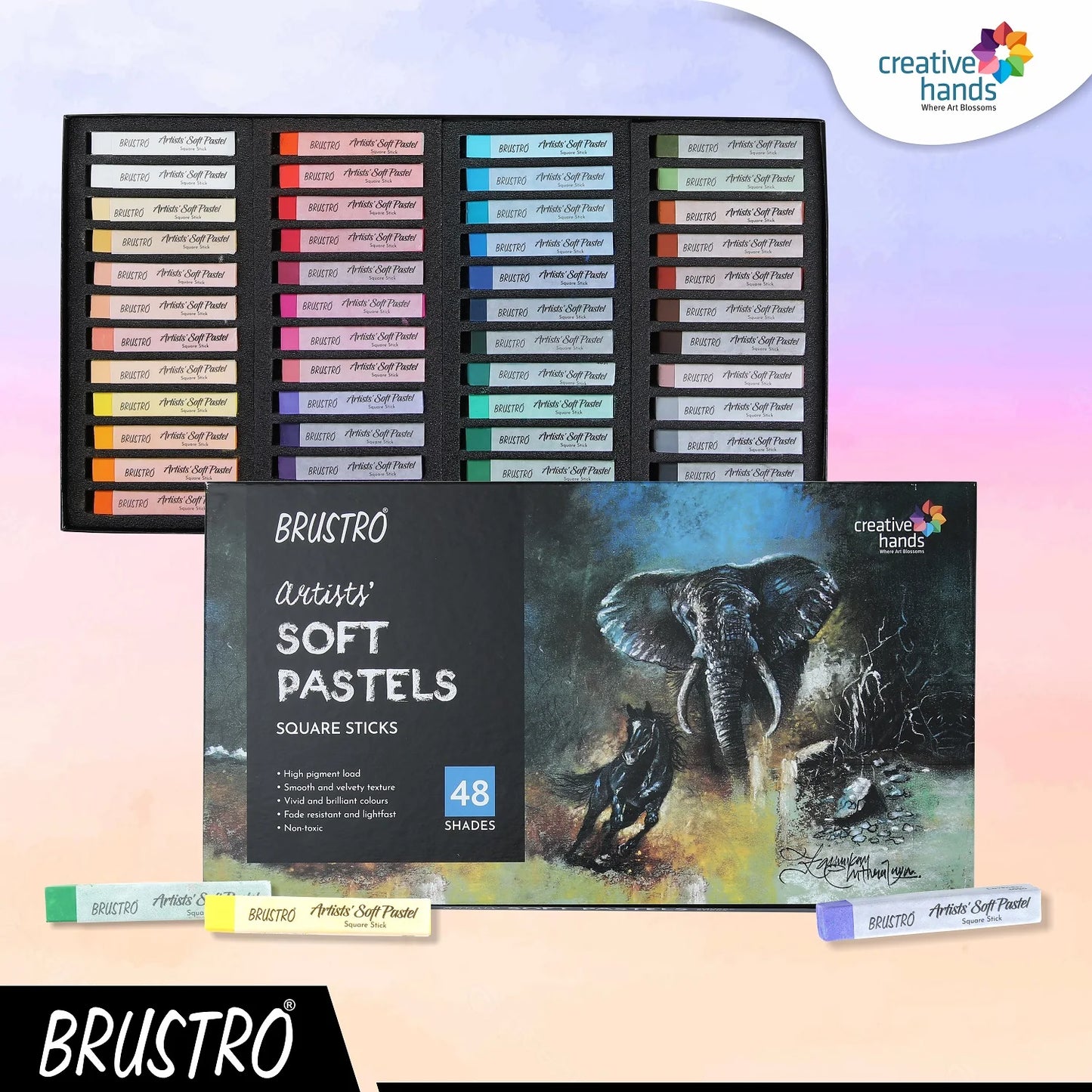 BRUSTRO SOFT PASTELS SET OF 48