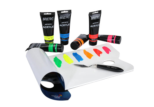 BRUSTRO ACRYLIC TUBE 120ml FLORESCENT SET OF 6