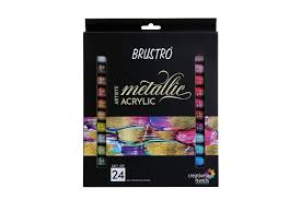 BRUSTRO ARTISTS METALIC ACRYLIC COLOUR SET OF 24*12ML