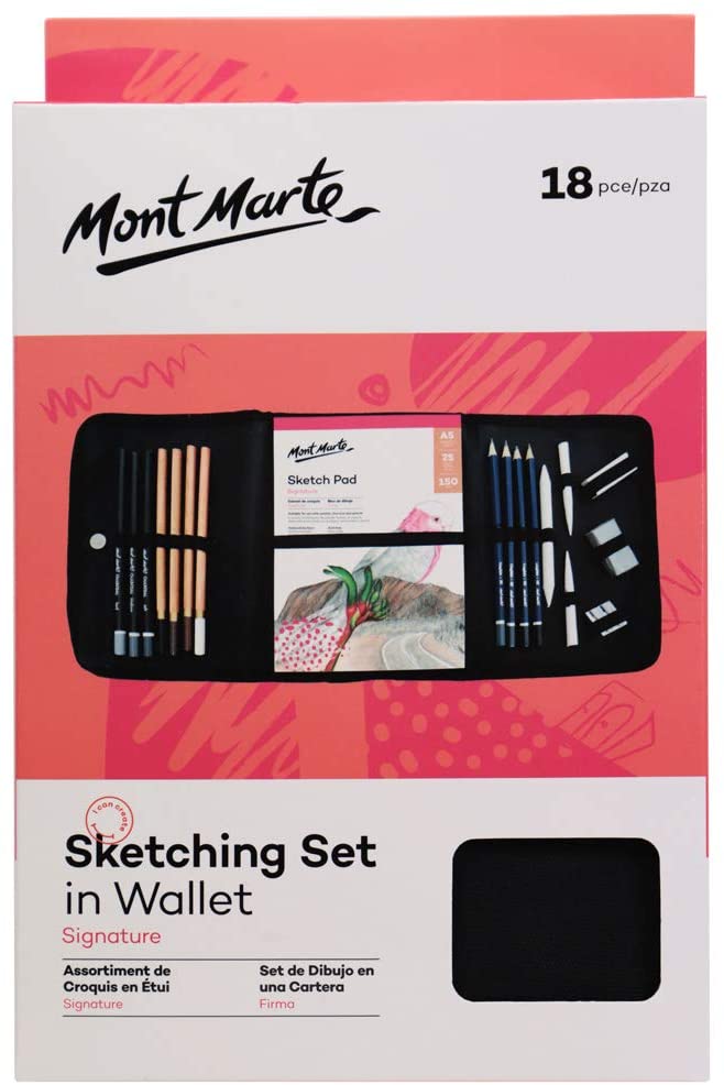 Mont Marte Sketching Set in wallet 18 Pc
