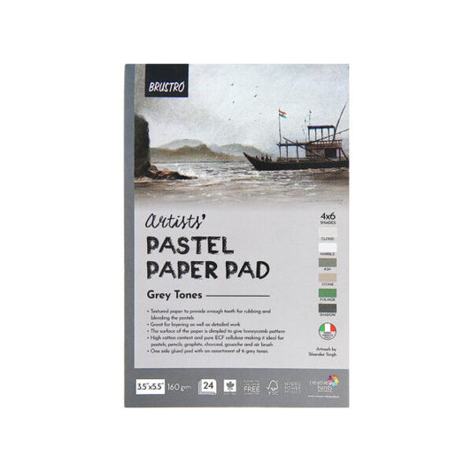 BRUSTRO PASTEL PAPER PAD A4 GRAY TONE