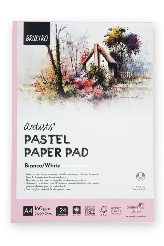 BRUSTRO PASTEL PAPER PAD A4 WHITE
