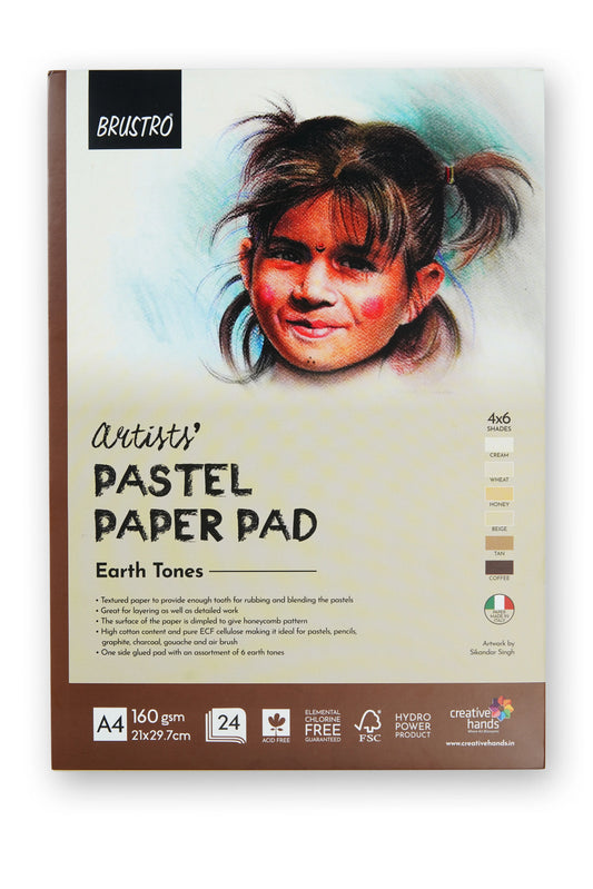 BRUSTRO PASTEL PAPER PAD A4 EARTH TONE