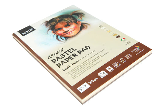 BRUSTRO PASTEL PAPER PAD 5"X7" EARTH TONE