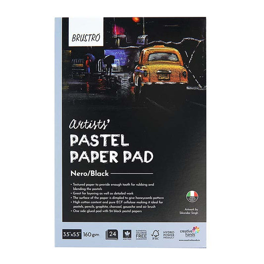 BRUSTRO PASTEL PAPER PAD 3.5"X5.5" BLACK