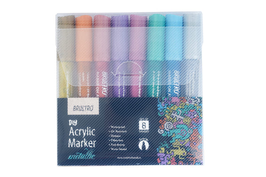 BRUSTRO DIY ACRYLIC MARKER SET OF 8 2MM