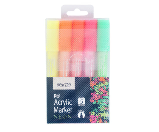 BRUSTRO DIY ACRYLIC MARKER SET OF 5 2MM