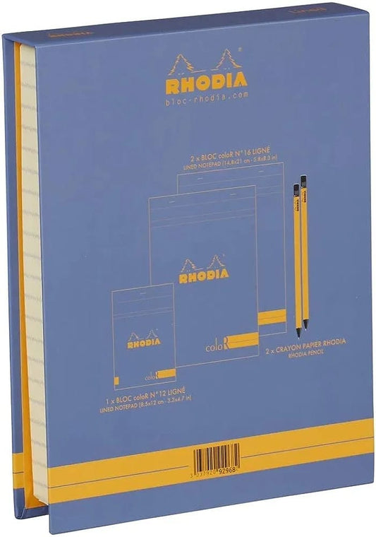 Rhodia Basics Stapled Sapphire Blue Line Ruled ColoR Treasure Box Set 92968