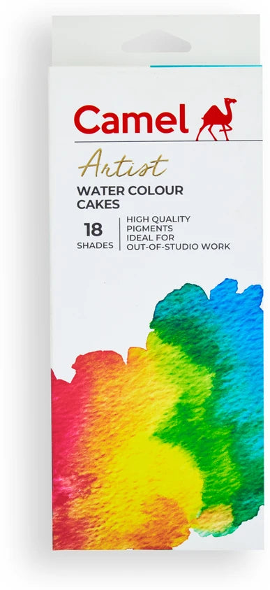 CAMEL ARTIST WATER COLOUR CAKES 18 SHADES