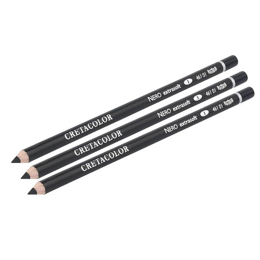 CRETACOLOR NERO EXTRASOFT PENCIL PACK OF 3 (461 01)