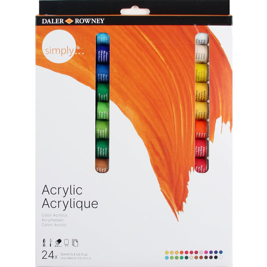 Daler-Rowney Simply Acrylic Color  Set of 24 x 12ml