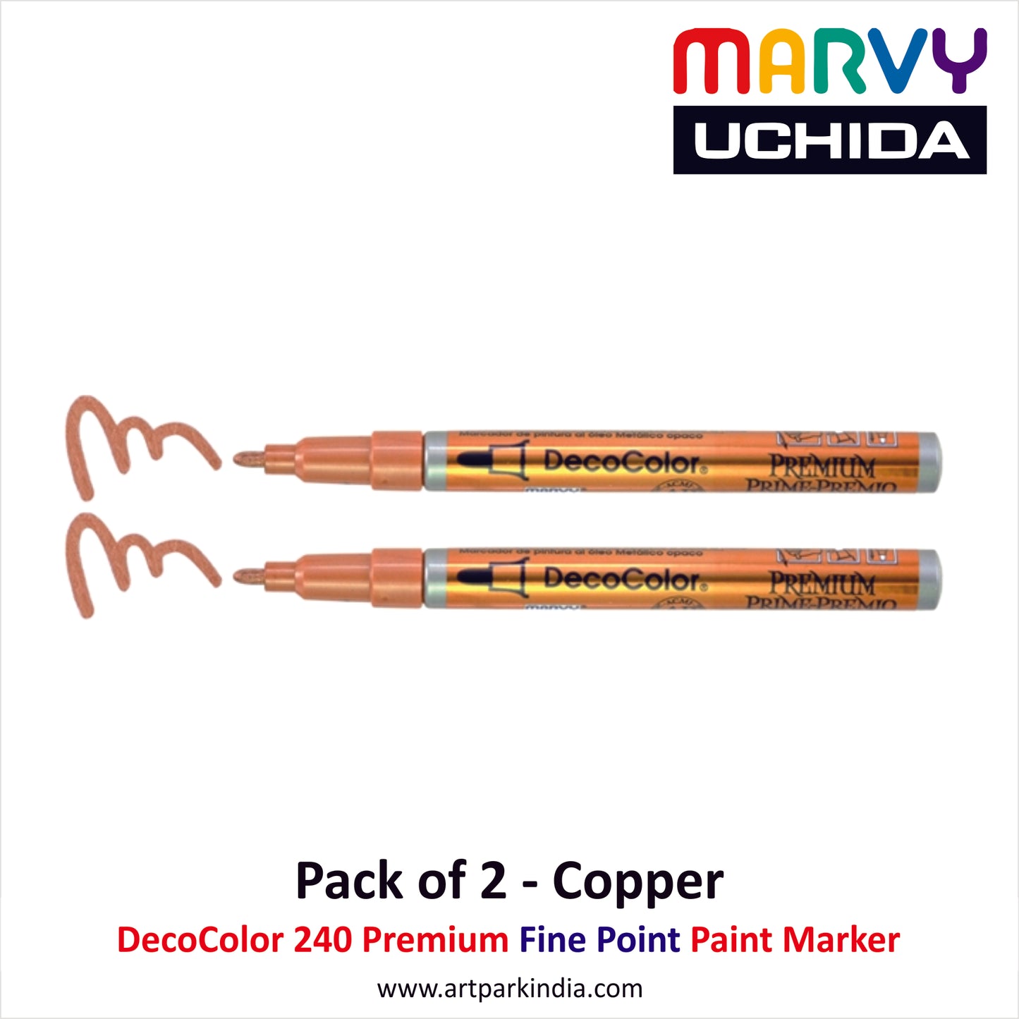 Marvy Uchida 240 Decocolor Premium Fine Point Marker Copper - Pack of 2