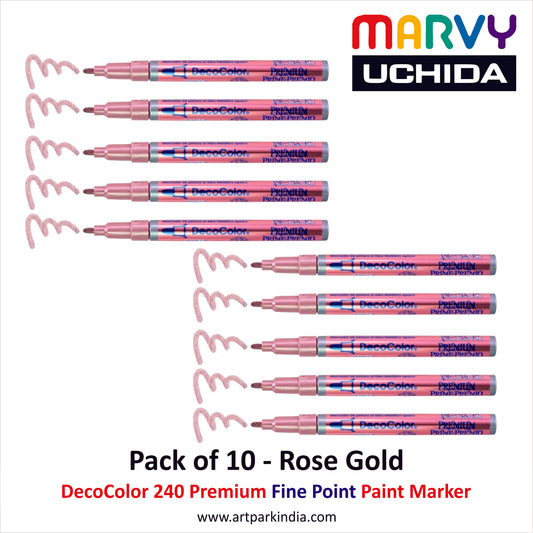 Marvy Uchida 240 Decocolor Premium Fine Point Marker Rose Gold - Pack of 10