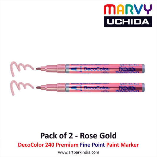 Marvy Uchida 240 Decocolor Premium Fine Point Marker Rose Gold - Pack of 2