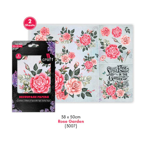 icraft Decoupage Paper-Rose Garden-3007