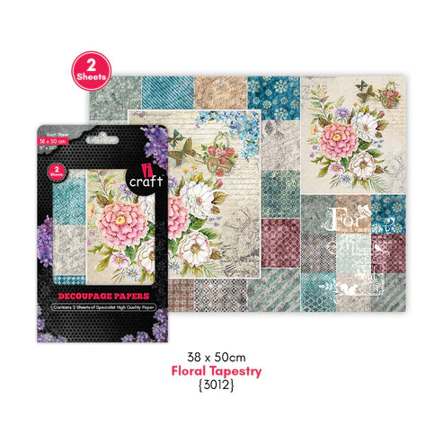 icraft Decoupage Paper-Floral Tapestry-3012
