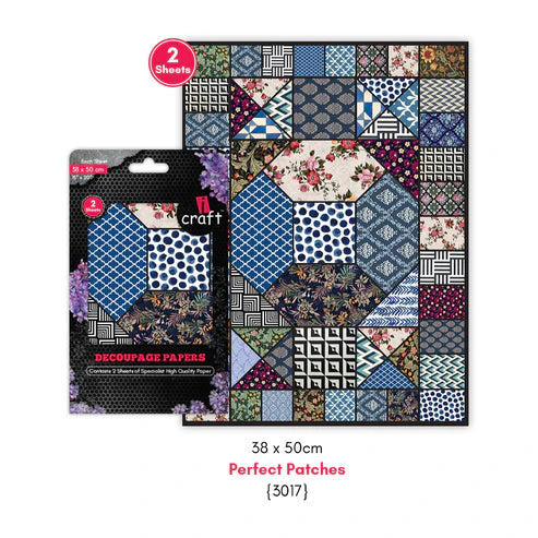 icraft Decoupage Paper-Perfect patches-3017