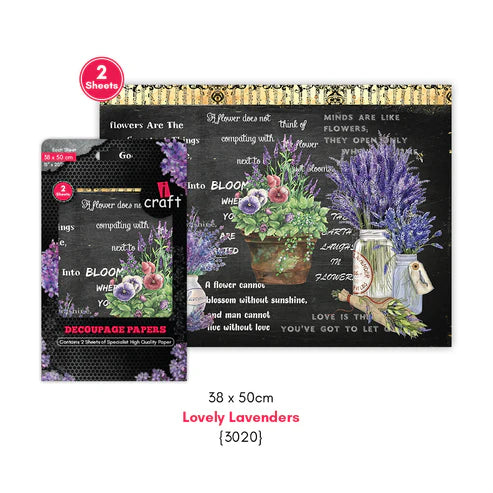 icraft Decoupage Paper-Lovely Lavenders-3020