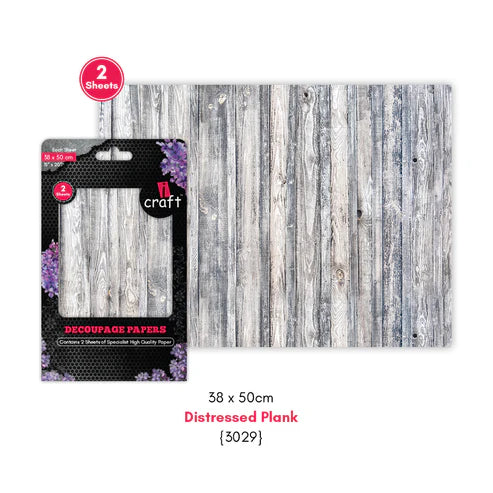 icraft Decoupage Paper-Distressed Plank-3029