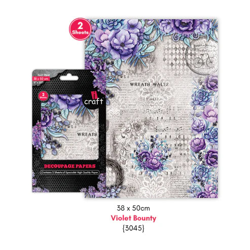 icraft Decoupage Paper-Violet Bounty-3045