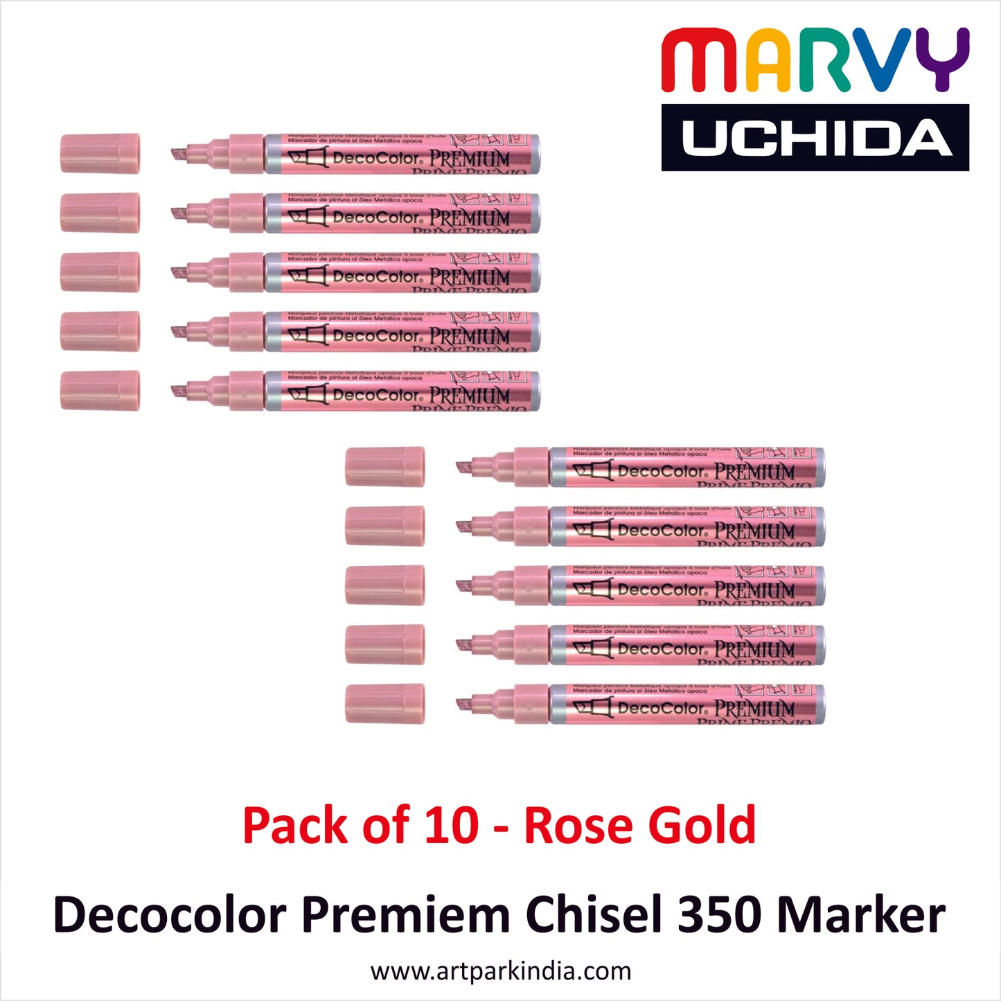 Marvy Uchida 350 Chisel Marker Rose Gold Pack of 10