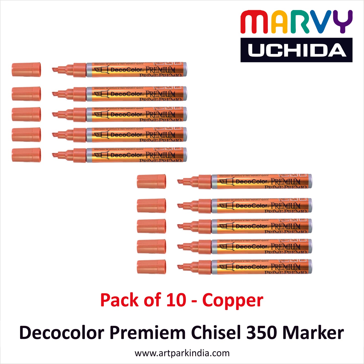 Marvy Uchida 350 Chisel Marker Copper Pack of 10