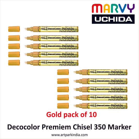 Marvy Uchida 350 Chisel Marker Gold Pack of 10