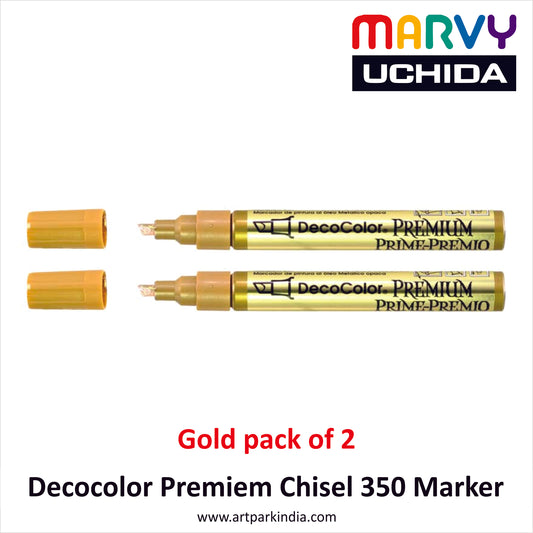 Marvy Uchida 350 Chisel Marker Gold Pack of 2