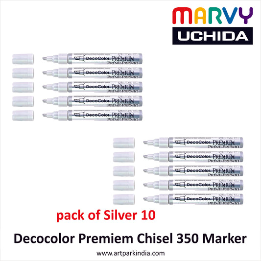 Marvy Uchida 350 Chisel Marker Silver Gold Pack of 10