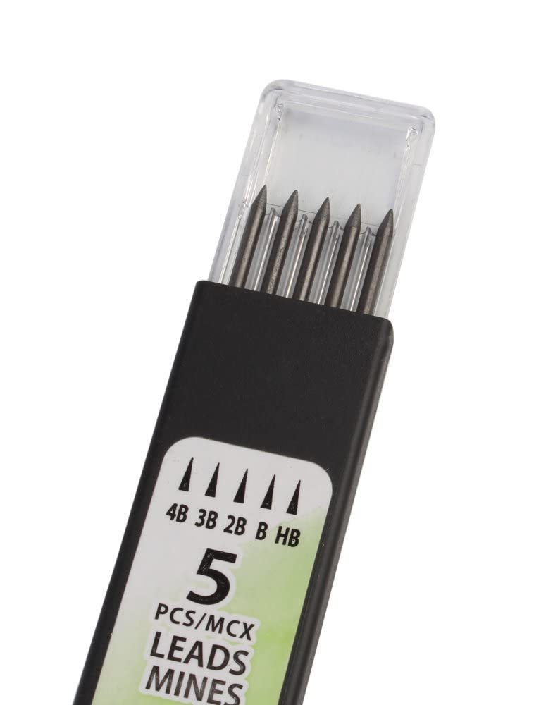 Baile 2.0mm Mechanical Auto Pencil + Lead Box (5 Leads) - Body Color Black