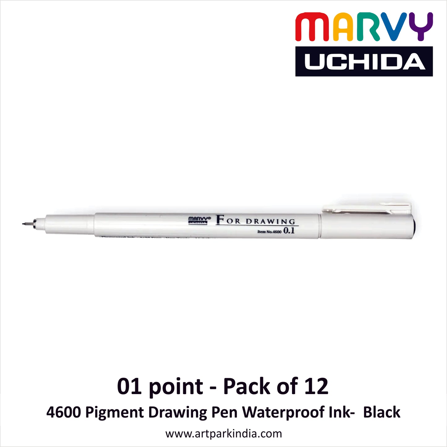 Marvy Uchida 4600 Drawing Technical Pen Black - 0.1 Tip