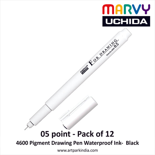 Marvy Uchida 4600 Drawing Technical Pen Black - 0.5 Tip