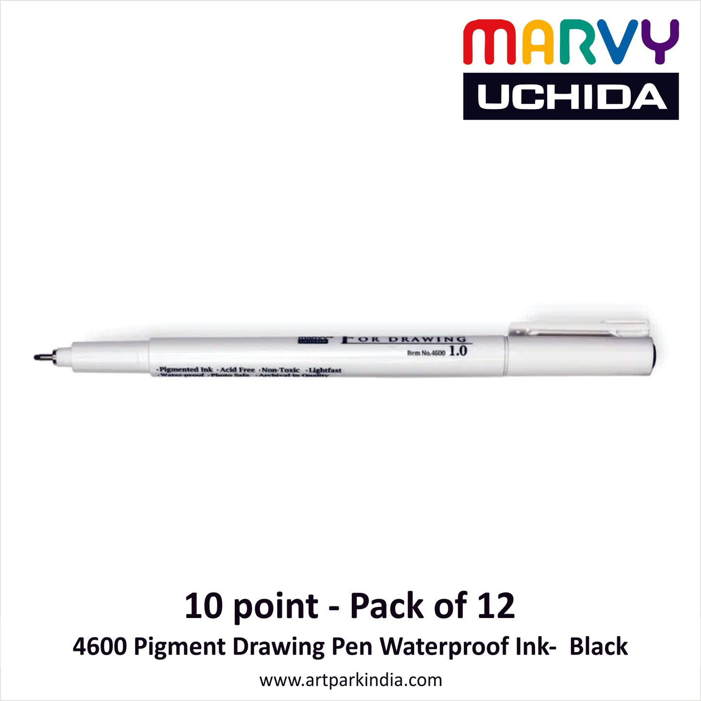 Marvy Uchida 4600 Drawing Technical Pen Black - 1.0 Tip