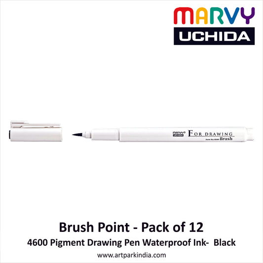 Marvy Uchida 4600 Drawing Technical Pen Black - Brush Tip