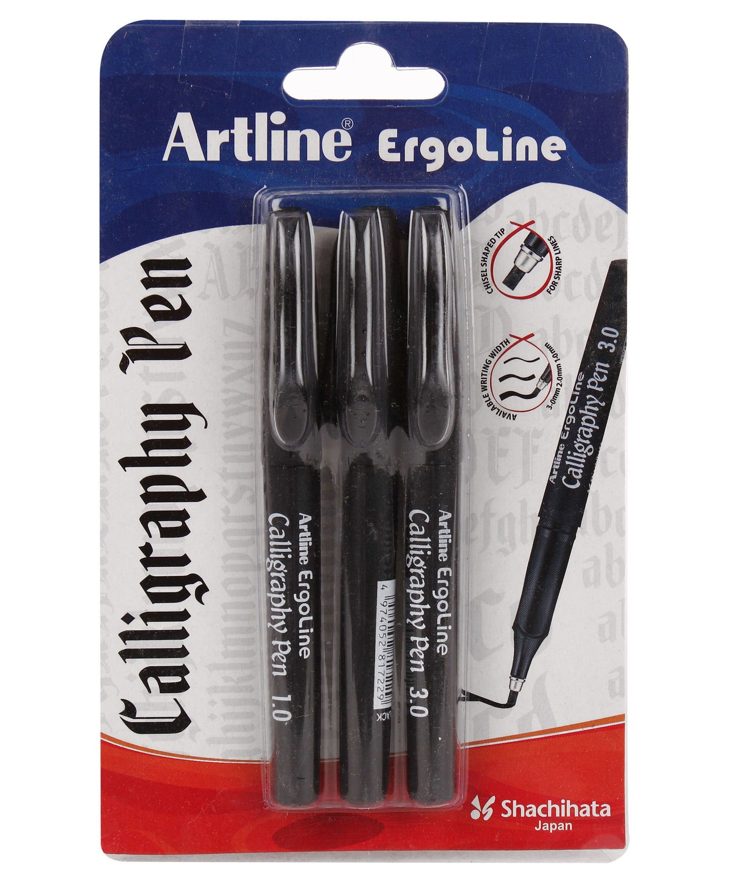 ARTLINE ERGOLINE CALLIGRAPHY PEN SET OF 3 BLACK