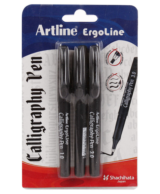 ARTLINE ERGOLINE CALLIGRAPHY PEN SET OF 3 BLACK