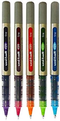 Uni  liquid ink rollerball pen set of 5