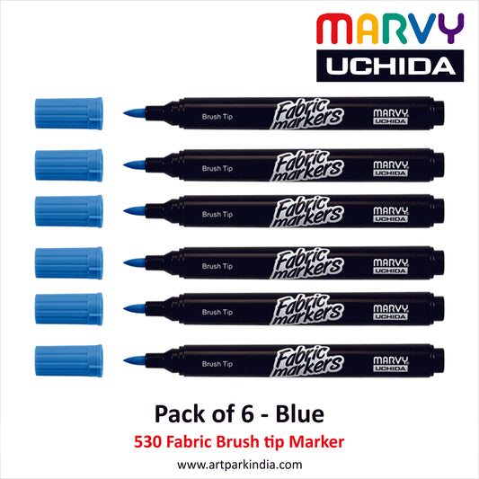 Marvy Uchida 530 Fabric Marker Blue pack of 6