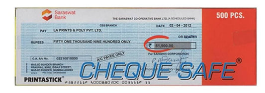 ARTPARK  CHEQUE SAFE STICKERS 500PCS