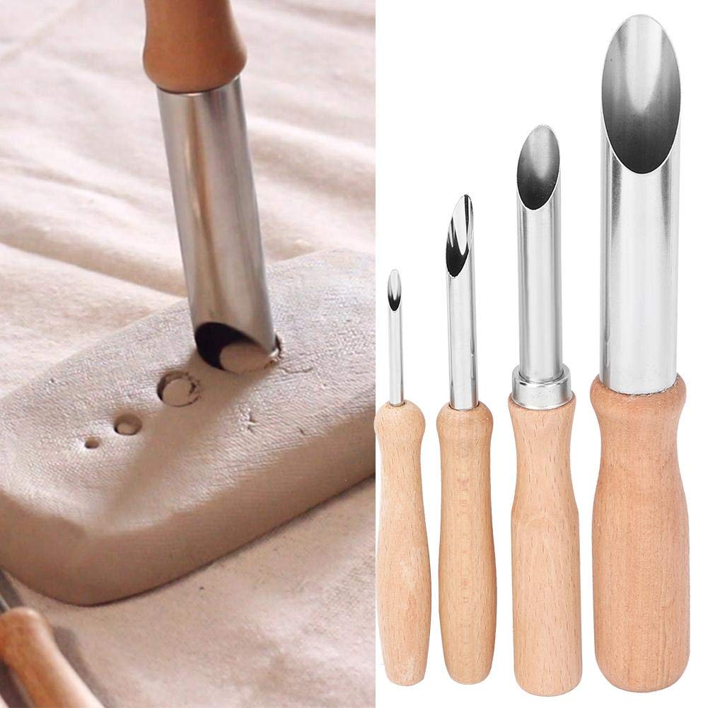 Artpark Pottery Clay Tool, 4 pcs Pottery Clay Tools Round Hole Sludge Cutter Pottery