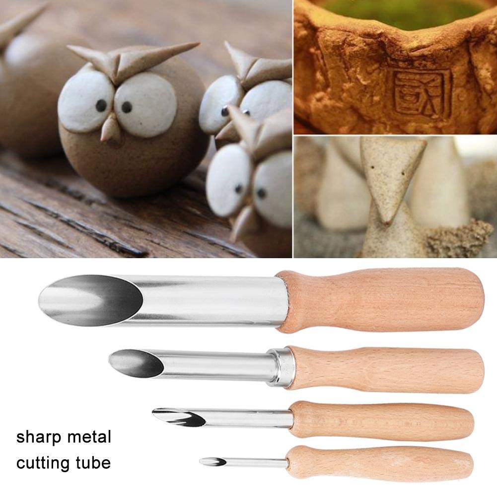 Artpark Pottery Clay Tool, 4 pcs Pottery Clay Tools Round Hole Sludge Cutter Pottery