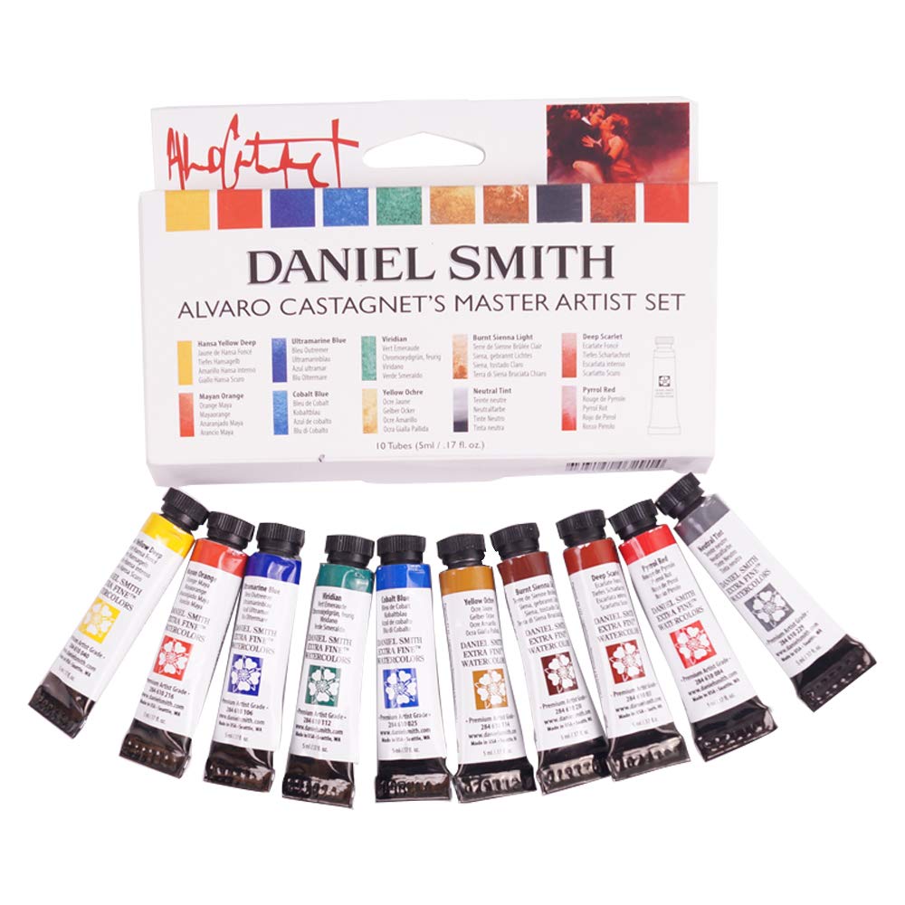 Daniel Smith 285610016 Alvaro Castagnet Master Artist Watercolor Set (10 Pack), 5ml