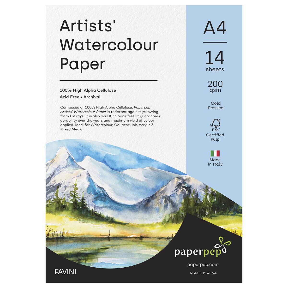 paperpep watercolour paper-200gsm A4 PPWC2A4