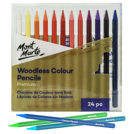 Mont Marte Woodless Watercolour Pencils 24pc