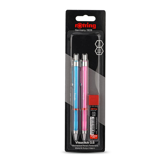 Rotring Visuclick Mechanical Pencil 0.5 mm Box of 2 with 24 HB Leads